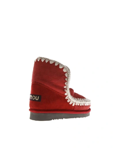 Shop Mou Red Eskimo 18 Shearling Boots