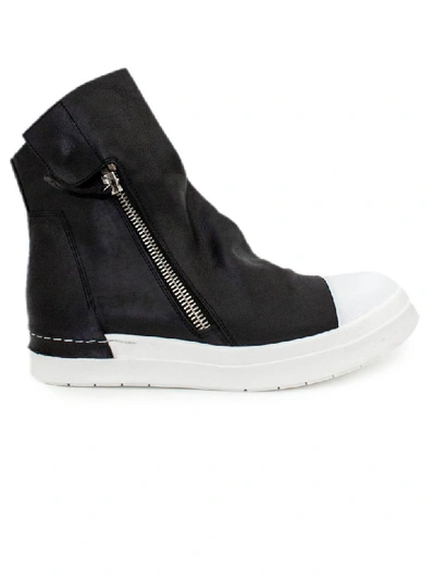 Shop Cinzia Araia High-top Sneaker In Black Leather. In Nero