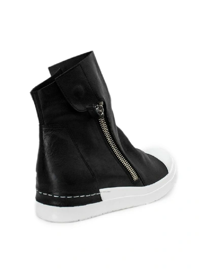 Shop Cinzia Araia High-top Sneaker In Black Leather. In Nero