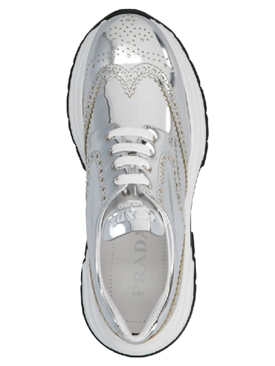Shop Prada Pegasus Shoes In Silver