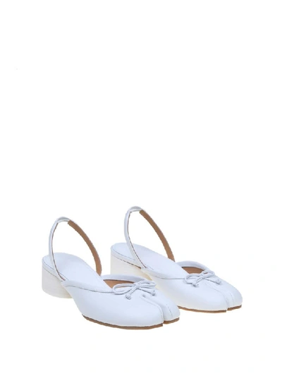 Shop Maison Margiela Ballerina In Leather White Color