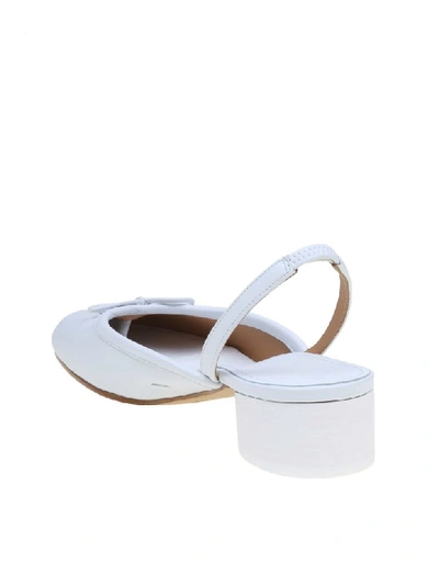 Shop Maison Margiela Ballerina In Leather White Color