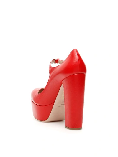 Shop Miu Miu Platform Pumps In Rosso (red)