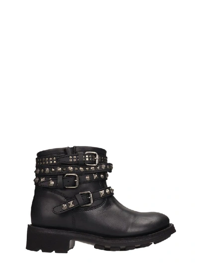 Shop Ash Tatum Combat Boots In Black Leather