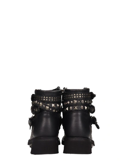 Shop Ash Tatum Combat Boots In Black Leather