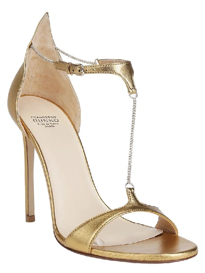 Shop Francesco Russo Sandal In Gold