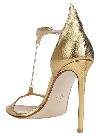 Shop Francesco Russo Sandal In Gold