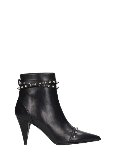 Shop Marc Ellis High Heels Ankle Boots In Black Leather