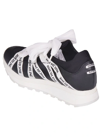 Shop Ruco Line Logo Platform Sneakers In Black/white