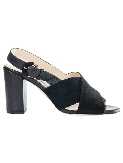 Shop Tod's Crisscross Sandals In Black