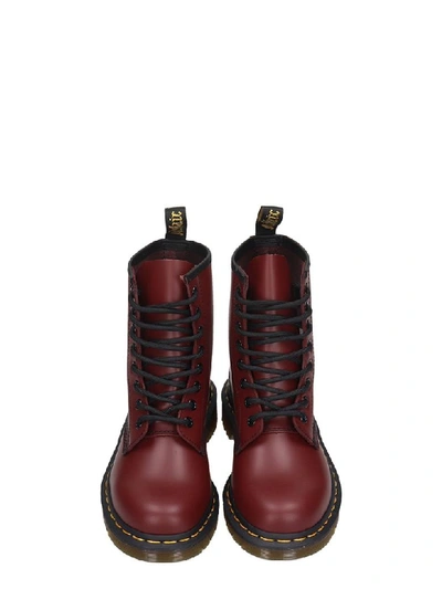 Shop Dr. Martens' 1460 Combat Boots In Bordeaux Leather In Rosso