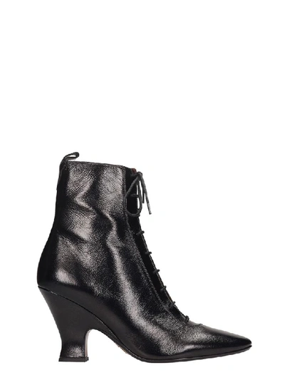 Shop Marc Jacobs The Victorian High Heels Ankle Boots In Black Leather