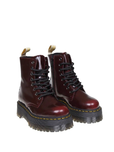 Shop Dr. Martens Anfibio Vegan Jadon Ii In Polished Leather Cherry Color