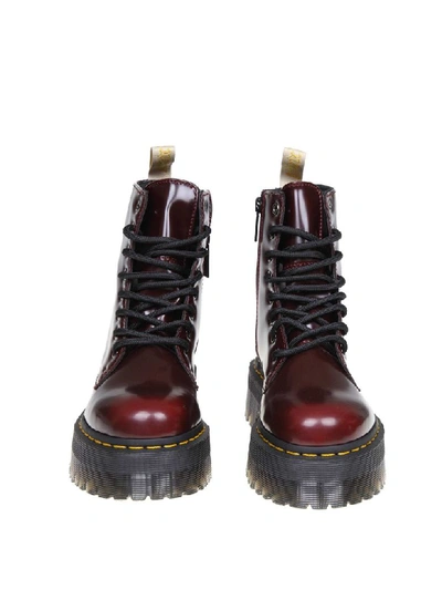 Shop Dr. Martens' Dr. Martens Anfibio Vegan Jadon Ii In Polished Leather Cherry Color