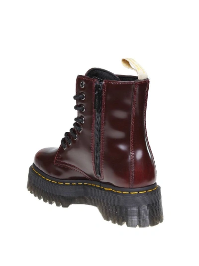 Shop Dr. Martens' Dr. Martens Anfibio Vegan Jadon Ii In Polished Leather Cherry Color