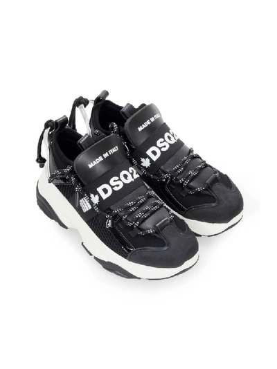 Shop Dsquared2 D Bumpy One Black Silver Sneaker In Nero/argento (black)