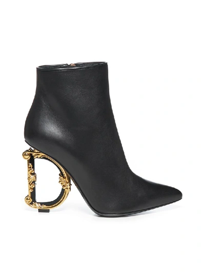 Shop Dolce & Gabbana Dg Leather Ankle Boots In Nero