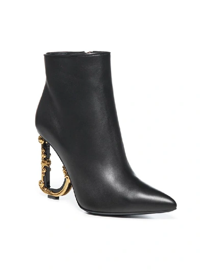 Shop Dolce & Gabbana Dg Leather Ankle Boots In Nero