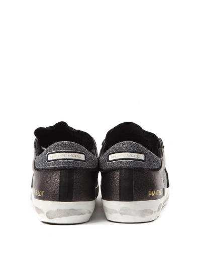 Shop Philippe Model Prsx Black Leather & Suede Sneakers