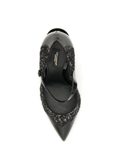 Shop Dolce & Gabbana Mary Jane Pumps In Bianco Nero (grey)