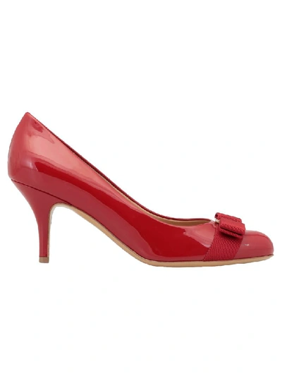 Shop Ferragamo Carla 70 Pumps In Red