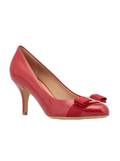 Shop Ferragamo Carla 70 Pumps In Red