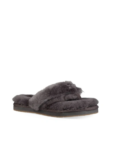 Shop Ugg Grey Fluff Flip Flop In Grey (grey)