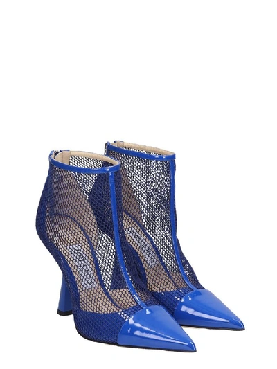 Shop Jimmy Choo Kix 100 High Heels Ankle Boots In Blue Leather