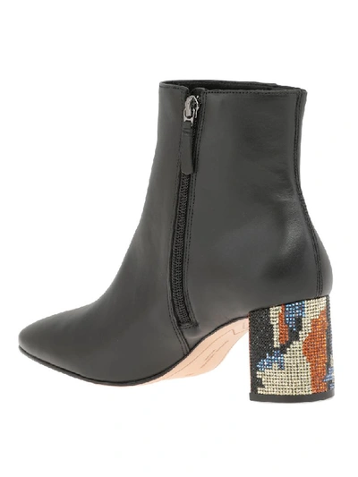 Shop Sophia Webster Ankle Boot In Black & Camo Crystal