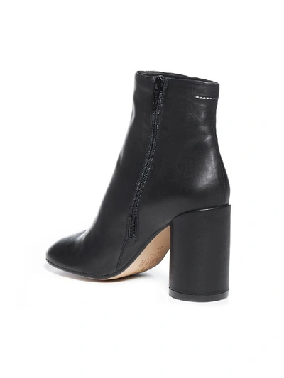 Shop Mm6 Maison Margiela Leather Boots In Black