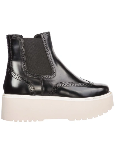 Shop Hogan H355 Ankle Boots In Nero
