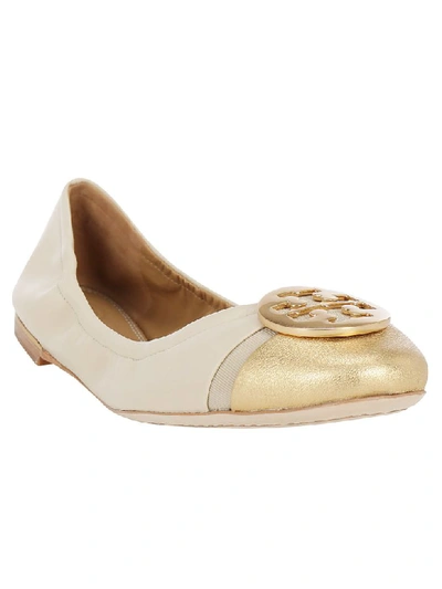 Shop Tory Burch Minnie Cap-toe Ballet In Dulce De Leche/gold