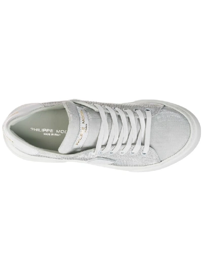 Shop Philippe Model Temple Sneakers In Lurex Argent