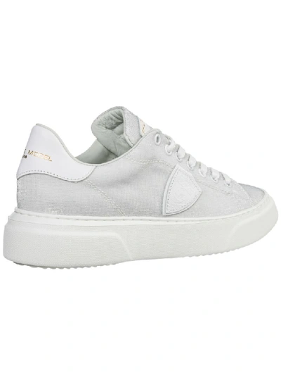 Shop Philippe Model Temple Sneakers In Lurex Argent