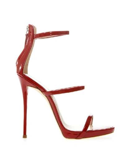 Shop Giuseppe Zanotti Harmony Red Leather Sandals