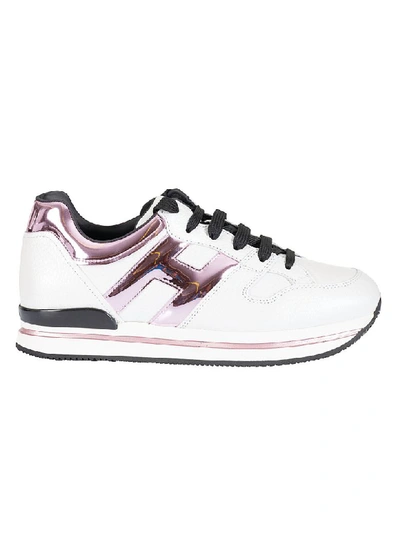 Shop Hogan H222 Sneakers In White/pink