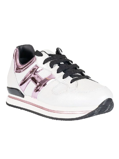 Shop Hogan H222 Sneakers In White/pink