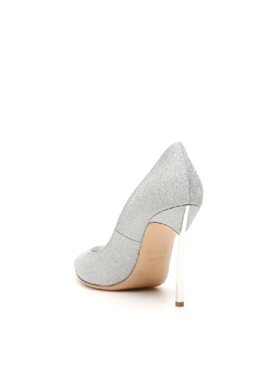 Shop Casadei Selene Blade 100 Pumps In Argento (silver)