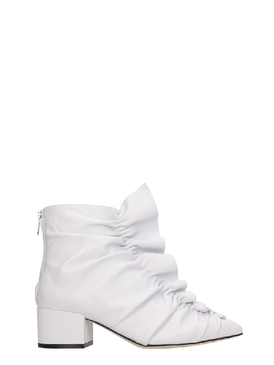 Shop Sergio Rossi High Heels Ankle Boots In White Leather