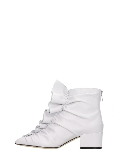 Shop Sergio Rossi High Heels Ankle Boots In White Leather