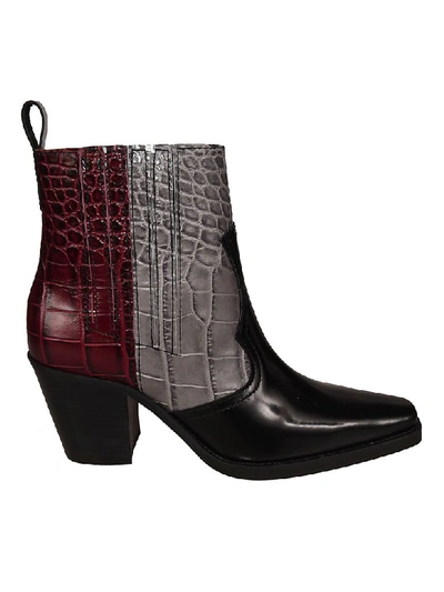 Shop Ganni Port Royal Ankle Boots In Multicolor