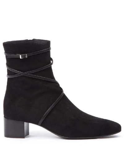 Shop Giuseppe Zanotti Prue Black Suede Ankle Boots
