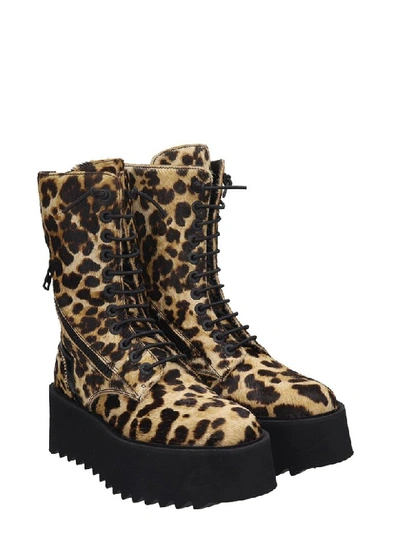 Shop Bruno Bordese Ripple Boot Combat Boots In Animalier Pony Skin