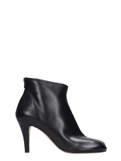 Shop Maison Margiela High Heels Ankle Boots In Black Leather