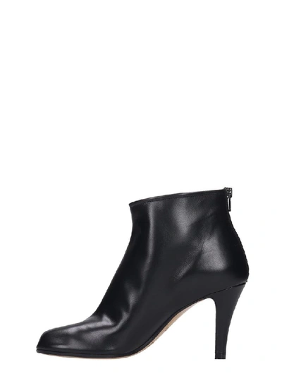 Shop Maison Margiela High Heels Ankle Boots In Black Leather