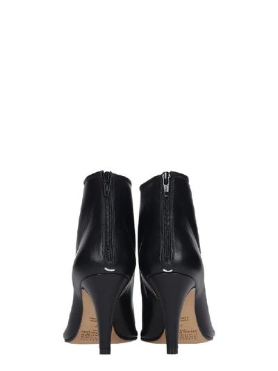 Shop Maison Margiela High Heels Ankle Boots In Black Leather