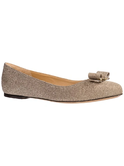 Shop Ferragamo Varina Ballet Pumps In Beige