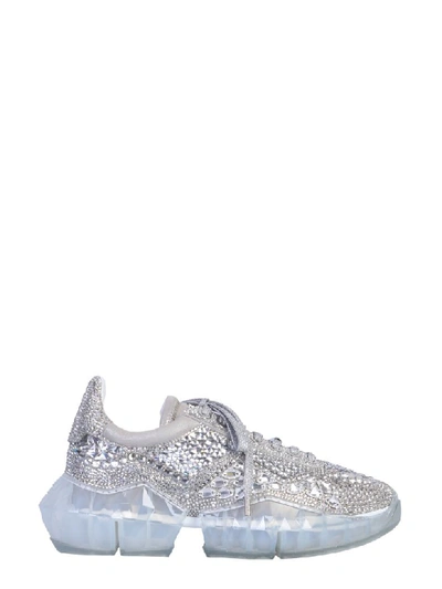 Shop Jimmy Choo Diamond Sneaker In Argento