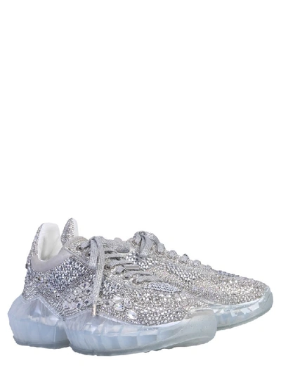 Shop Jimmy Choo Diamond Sneaker In Argento