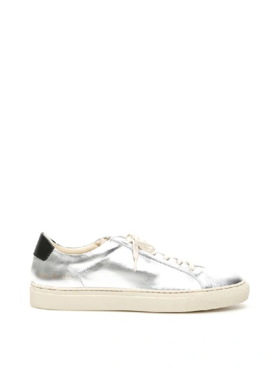 Shop Common Projects Retro Low Special Edition Sneakers In Silver Black (silver)